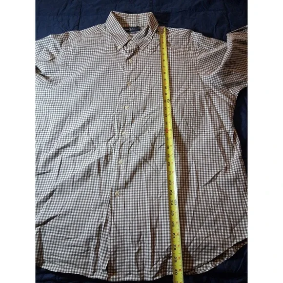 Y2K Polo Ralph Lauren Classic Fit Button Down Shirt Men XL Olive Check Cotton - Picture 3 of 6
